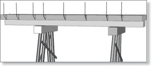 Точки из измерений V10, опоры моста отображены непосредственно в SketchUp для 3D-рендеринга. Полевые работы  приблизительно заняли 20 минут.